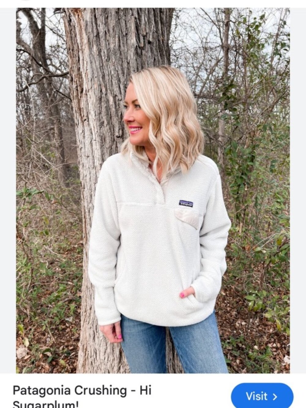 Patagonia Cream Fleece Jacket. Kids XXL (16-18)